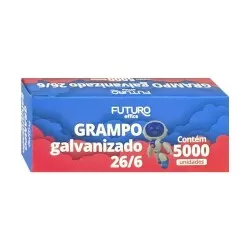 Grampo galvanizado 26/6 com 5000 unidades Futuro