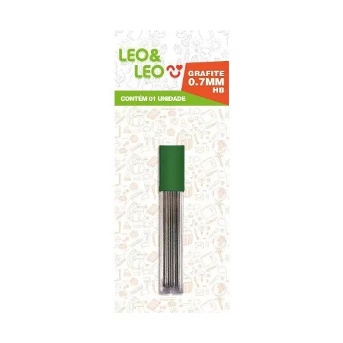 Grafite 0.7 2HB com 12 minas tubo Blister Leo e Leo