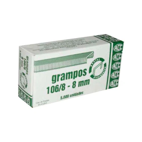 Grampo galvanizado 106/8 com 5000 unidades Acc