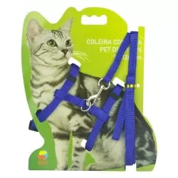 Guia nylon com peitoral para gato 120cm Rio Tijucas