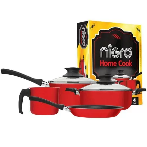 Jogo de panela antiaderente home cook com 04 peças Nigro