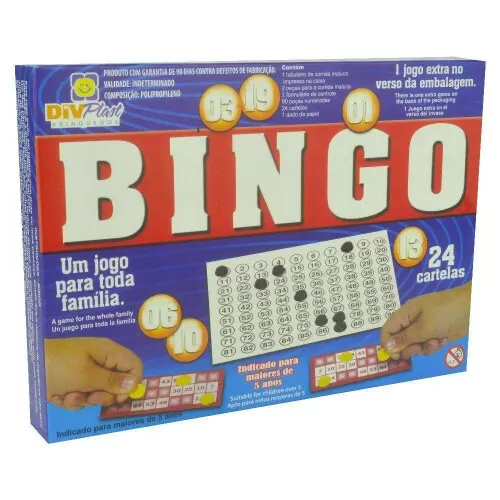 Jogo de bingo com 24 cartelas Divplast