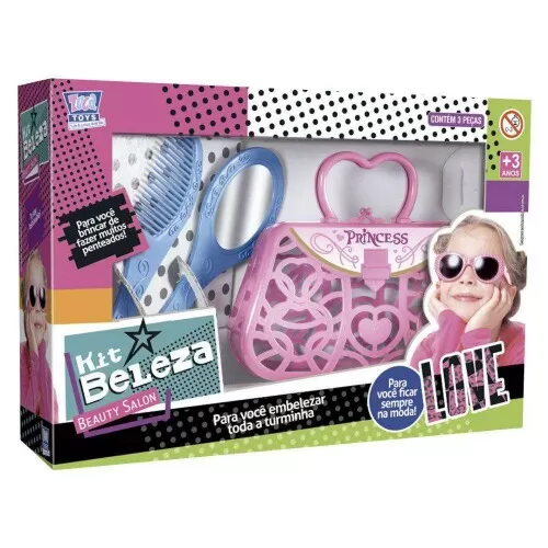 Kit beleza plástico bolsinha com acessórios Zuca Toys