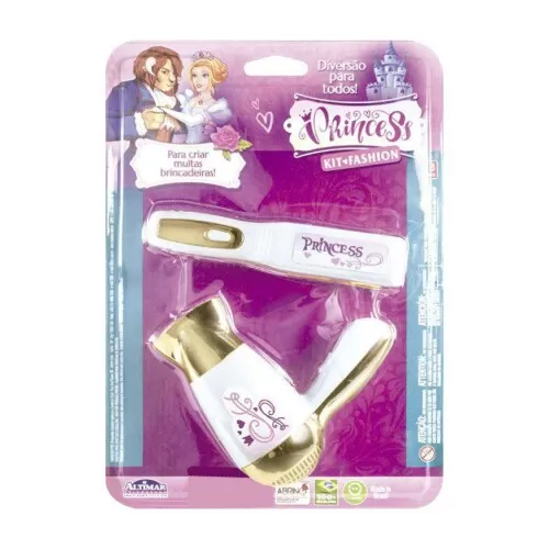 Kit beleza plástico princess chapinha + secador Altimar