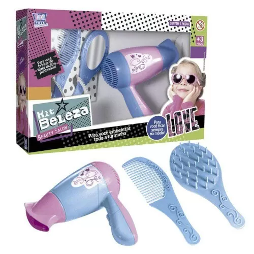 Kit beleza plástico secador com acessórios Zuca Toys