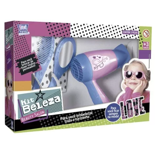 Kit beleza plástico secador com acessórios Zuca Toys