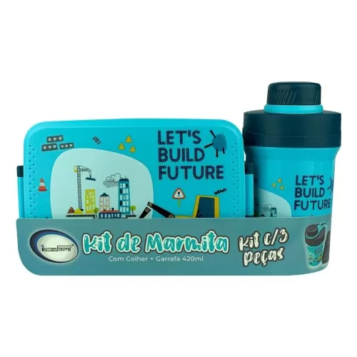 Kit marmita infantil decorado com copo 420ml Interponte