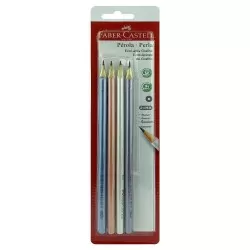 Lápis de escrever pérola ecolápis liso sortido blister com 04 unidades Faber castell