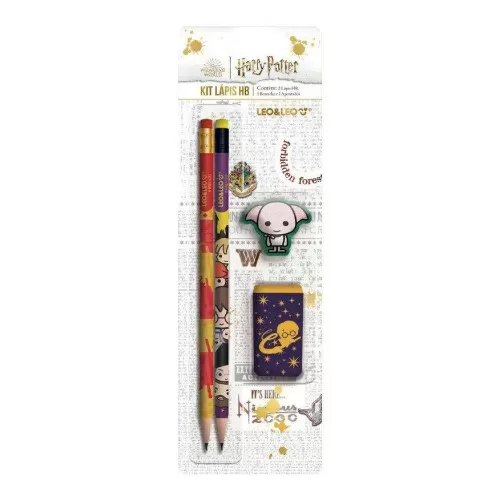 Lápis de escrever Harry Potter kit com 04 peças Leo e Leo