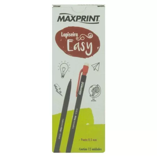 Lapiseira easy 0,5 vermelha com preto caixa com 12 unidades Maxprint