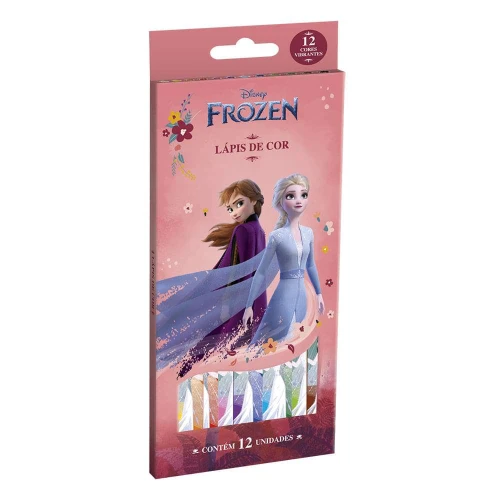 Lápis de cor Frozen com 12 unidades cores vibrantes Tris