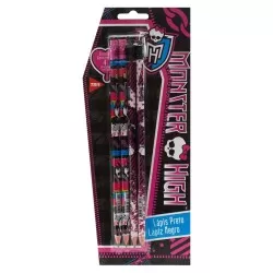 Lápis de escreve com borracha blister com 04 unidades Monster High