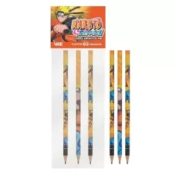 Lápis de escrever Naruto Shippuden blister com 03 unidades Tris