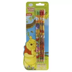 Lápis de escrever com borracha com 04 unidades blister Pooh Tris