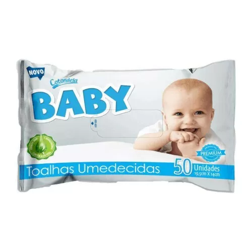 Lenço umedecido baby premium com 50 unidades Cotondela