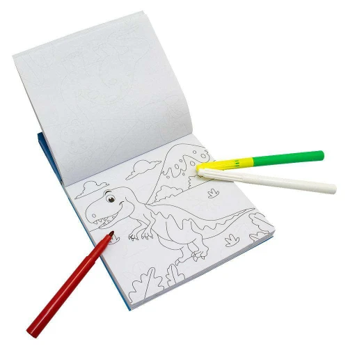 Livro de atividades kit mágico para colorir + canetinhas Dinossauro TodoLivro