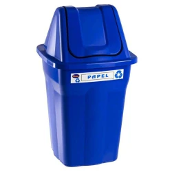 Lixeira basculante 60 litros azul papel