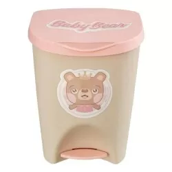 Lixeira com pedal 7,5lts quadrada Baby Bear menina Usual