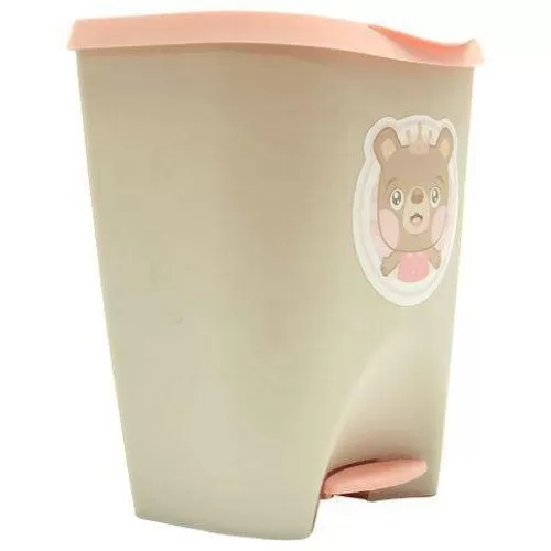 Lixeira com pedal 7,5lts quadrada Baby Bear menina Usual