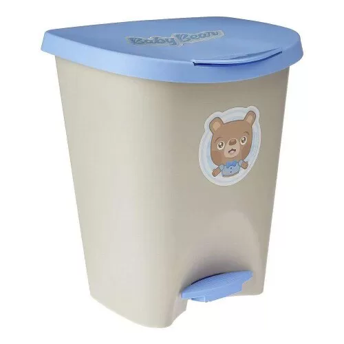 Lixeira com pedal 7,5lts quadrada Baby Bear menino Usual