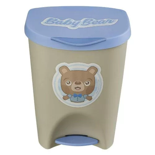 Lixeira com pedal 7,5lts quadrada Baby Bear menino Usual