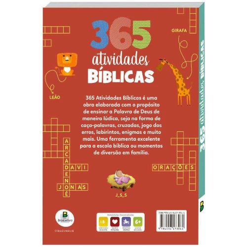 Livro educativo com 365 atividades Bíblicas TodoLivro