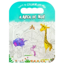 Livro para colorir com alça A Arca de Noé com 16 páginas TodoLivro