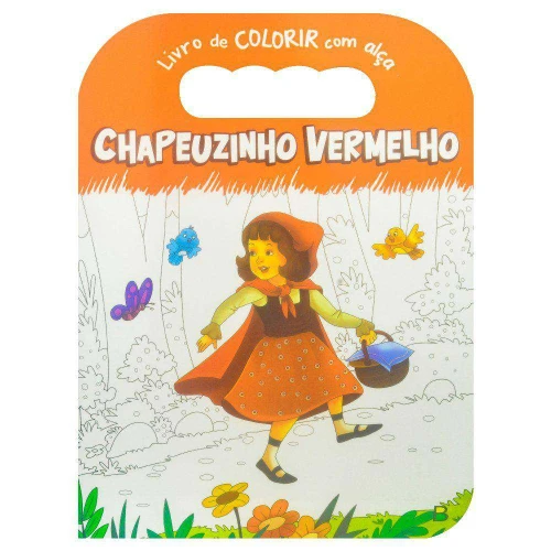 Livro para colorir com alça Chapeuzinho Vermelho com 16 páginas TodoLivro