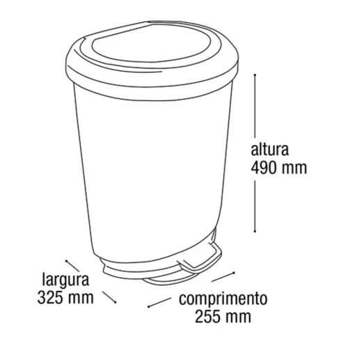 Lixeira com pedal 20 litros preta ArqPlast