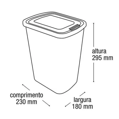 Lixeira com tampa 09 litros click label poá vermelha Arqplast