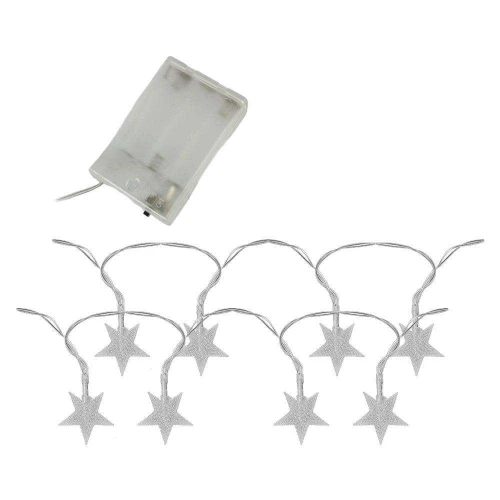 Luminária cordão de led branco estrela 20 leds 03 metros