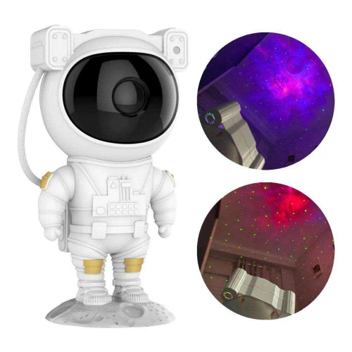 Luminária de mesa projetora astronauta usb com controle 23cm C3B