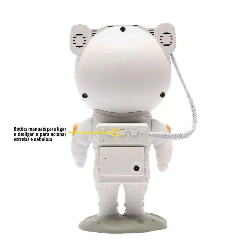 Luminária de mesa projetora astronauta usb com controle 23cm C3B