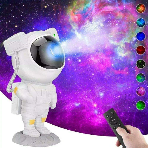 Luminária de mesa projetora astronauta usb com controle 23cm C3B