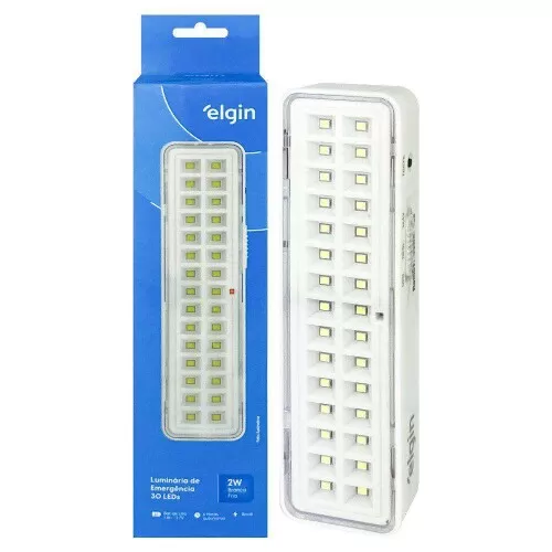 Luminária de emergência 16cm led bivolt 30 leds Elgin