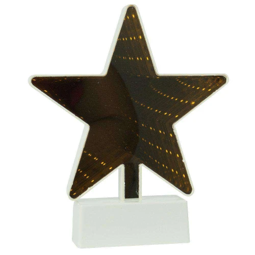 Luminária de mesa estrela espelho com led 15x17,7cm Novo Século