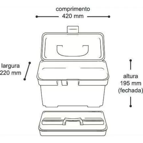 Maleta para ferramenta com bandeja futura 42x21x19mm Arqplast