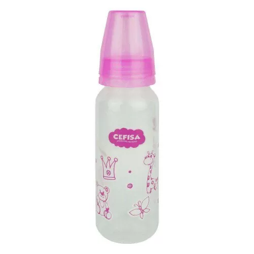 Mamadeira 240ml decorada rosa/azul Cefisa