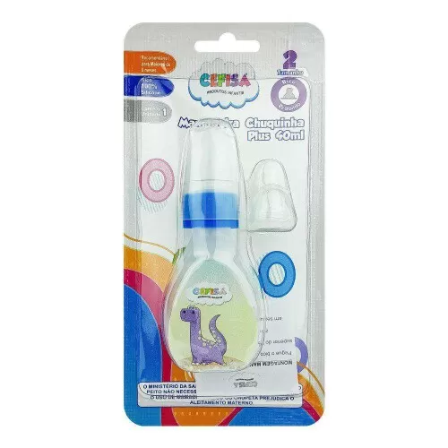 Mamadeira chuquinha 40ml decorada rosa/azul Cefisa