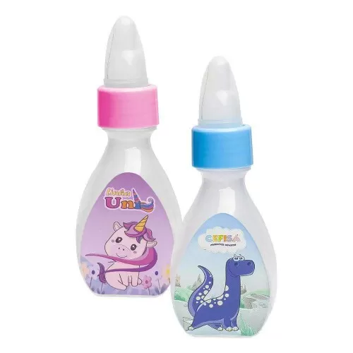 Mamadeira chuquinha 40ml decorada rosa/azul Cefisa