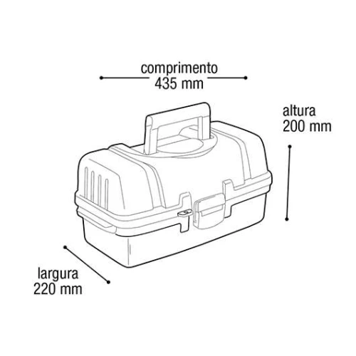 Maleta para ferramenta e pesca com 03 bandejas Arqplast