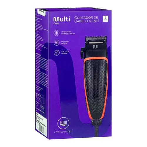 Máquina cortadora de cabelo 4 em 1 220v/10w Multilaser