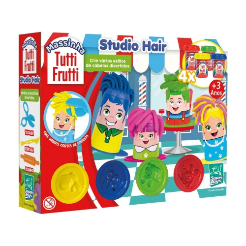 Massa de modelar studio hair com 11 peças Super Toys