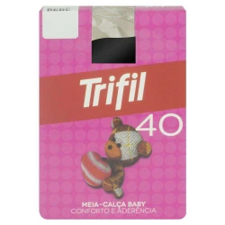 Meia calça baby fio 40 05 a 11 meses preta Trifil