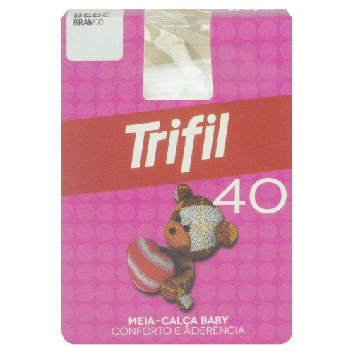 Meia calça baby fio 40 08 meses a 2 anos branca Trifil