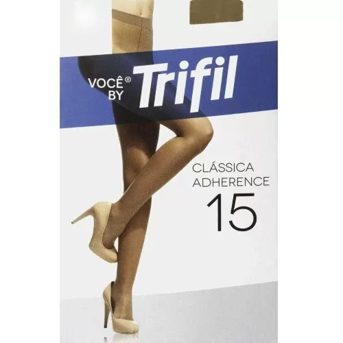 Meia calça adherence com lycra pequena natural claro Trifil