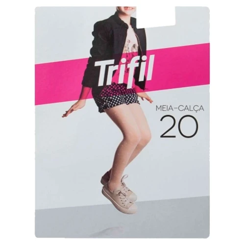 Meia calça juvenil gravatinha grande branco Trifil