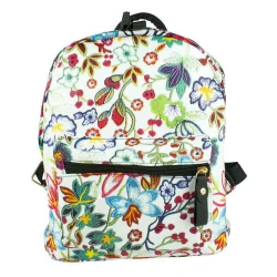 Mochila feminina decorada floral 31x27x16cm Novo Século