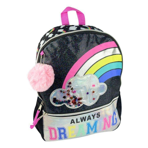 Mochila feminina glitter com nuvem 41x30cm sortida Clio Style