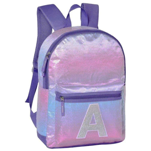 Mochila feminina com glitter e lantejoula 43x30cm sortida Clio Style